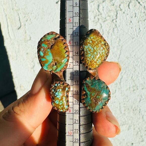 Huge Pitango Open Style Turquoise & Copper Statement Ring 7.25 One of a Kind! - Picture 7 of 7